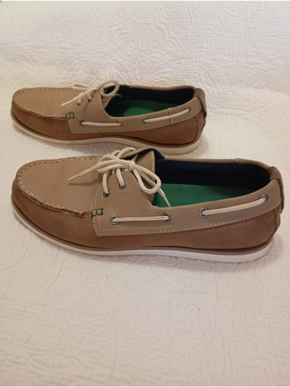 Call It Spring Mens Tan & Brown Boat Shoes Size 10 Lace-Up Casual Loafers